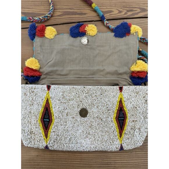 Anthropologie Imayin Handmade Seed Beads Beaded Convertible Crossbody Bag - Picture 3 of 9